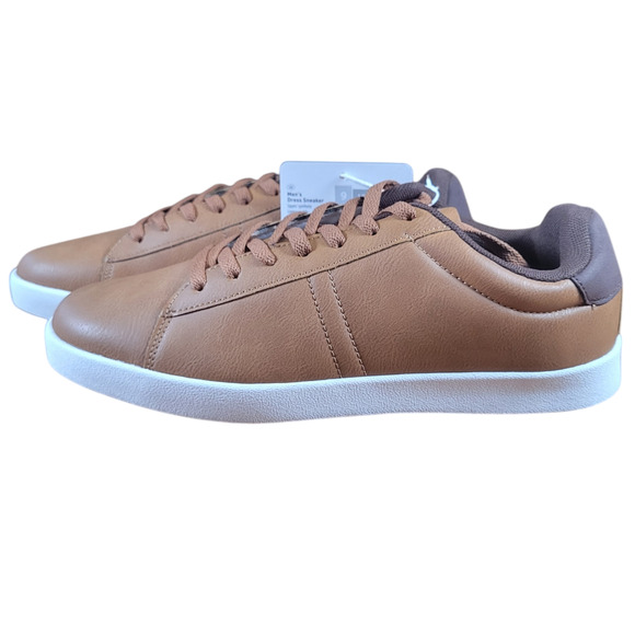 Royal Class Men's Dress Sneaker Size 9 Vegan Leather Casual Brown Lace Up Casual - Picture 3 of 11